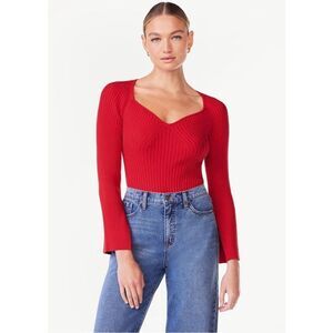 ✨Scoop Women's Ribbed Bodysuit with Sweetheart Neck and Long Sleeves✨